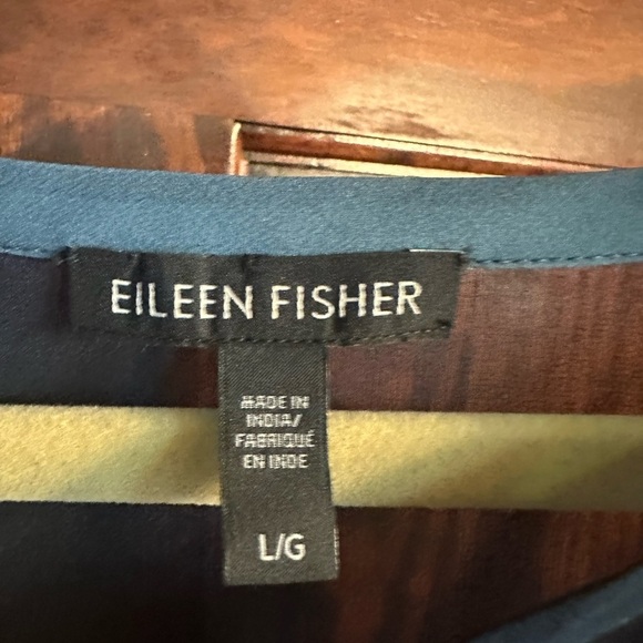 Eileen Fisher Sheer Blue Top - Picture 2 of 4
